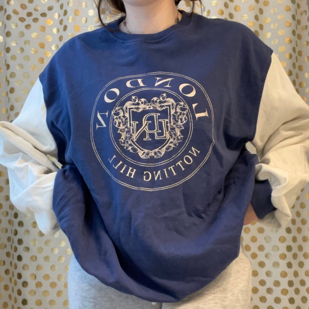 blue urban outfitters london sweatshirt. never worn, but tags taken out.